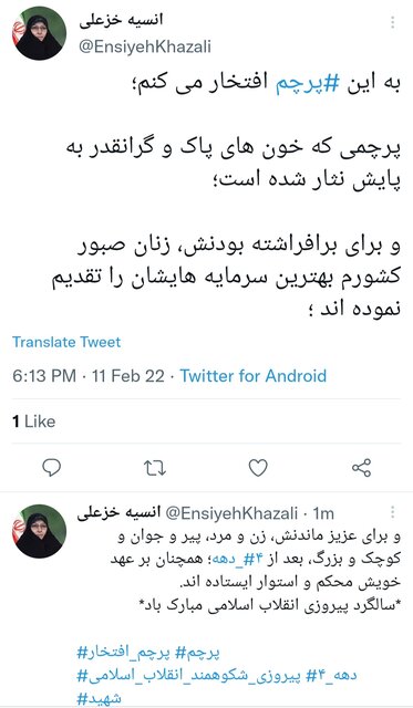 خزعلی: برای برافراشته بودن پرچم ایران زنان صبور کشورم بهترین سرمایه هایشان را تقدیم کرده‌اند