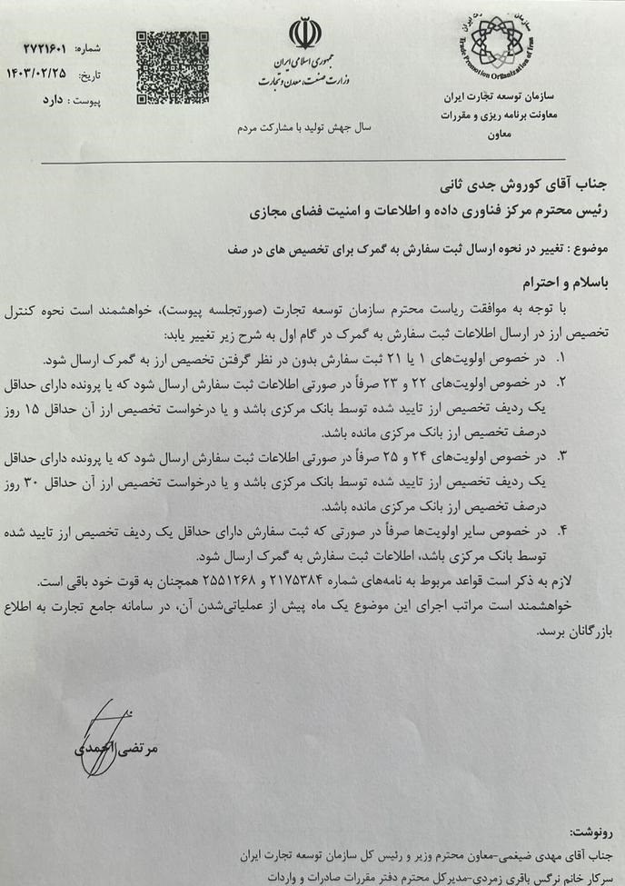 گمرک جمهوری اسلامی ایران , 