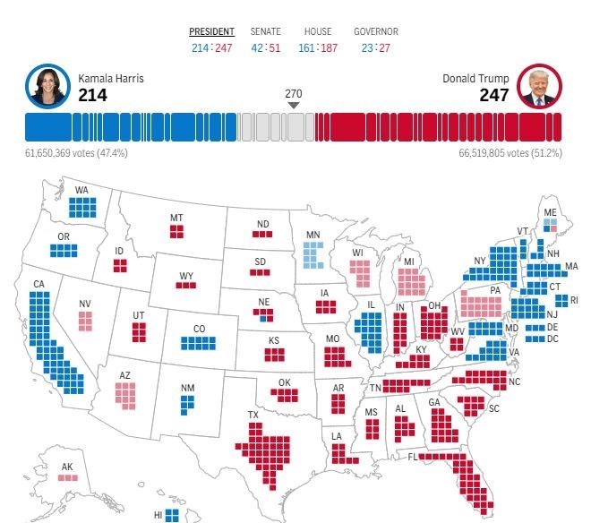 انتخابات ریاست جمهوری آمریکا , دونالد ترامپ , کامالا هریس , 