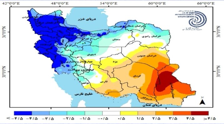 نمودار میانگین بارش کشور مثبت شد