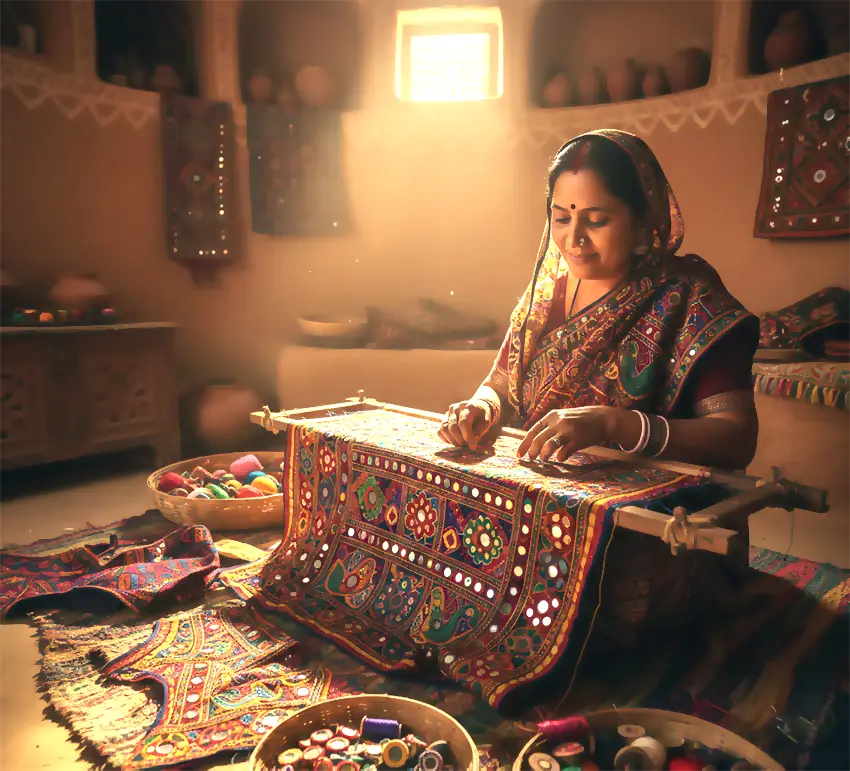 آشنایی با آینه دوزی گجرات 1 آشنایی با آینه دوزی گجرات