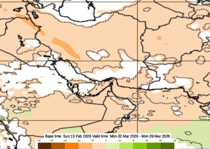 پیش بینی دمای هوا و بارندگی در ایران تا پایان اسفند ۱۴۰۴ | آخرین نقشه های هواشناسی کشور 2 پیش بینی دمای هوا و بارندگی در ایران تا پایان اسفند ۱۴۰۴ | آخرین نقشه های هواشناسی کشور