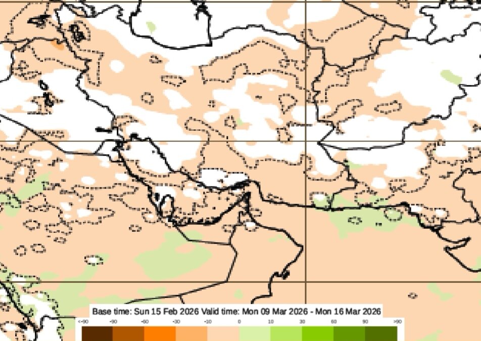 پیش بینی دمای هوا و بارندگی در ایران تا پایان اسفند ۱۴۰۴ | آخرین نقشه های هواشناسی کشور 3 پیش بینی دمای هوا و بارندگی در ایران تا پایان اسفند ۱۴۰۴ | آخرین نقشه های هواشناسی کشور
