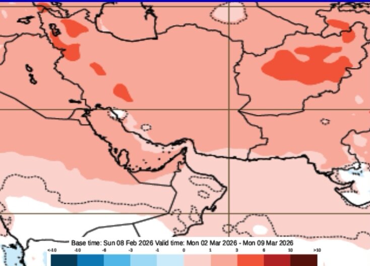 پیش بینی دمای هوا و بارندگی در ایران تا پایان اسفند ۱۴۰۴ | آخرین نقشه های هواشناسی کشور 6 پیش بینی دمای هوا و بارندگی در ایران تا پایان اسفند ۱۴۰۴ | آخرین نقشه های هواشناسی کشور